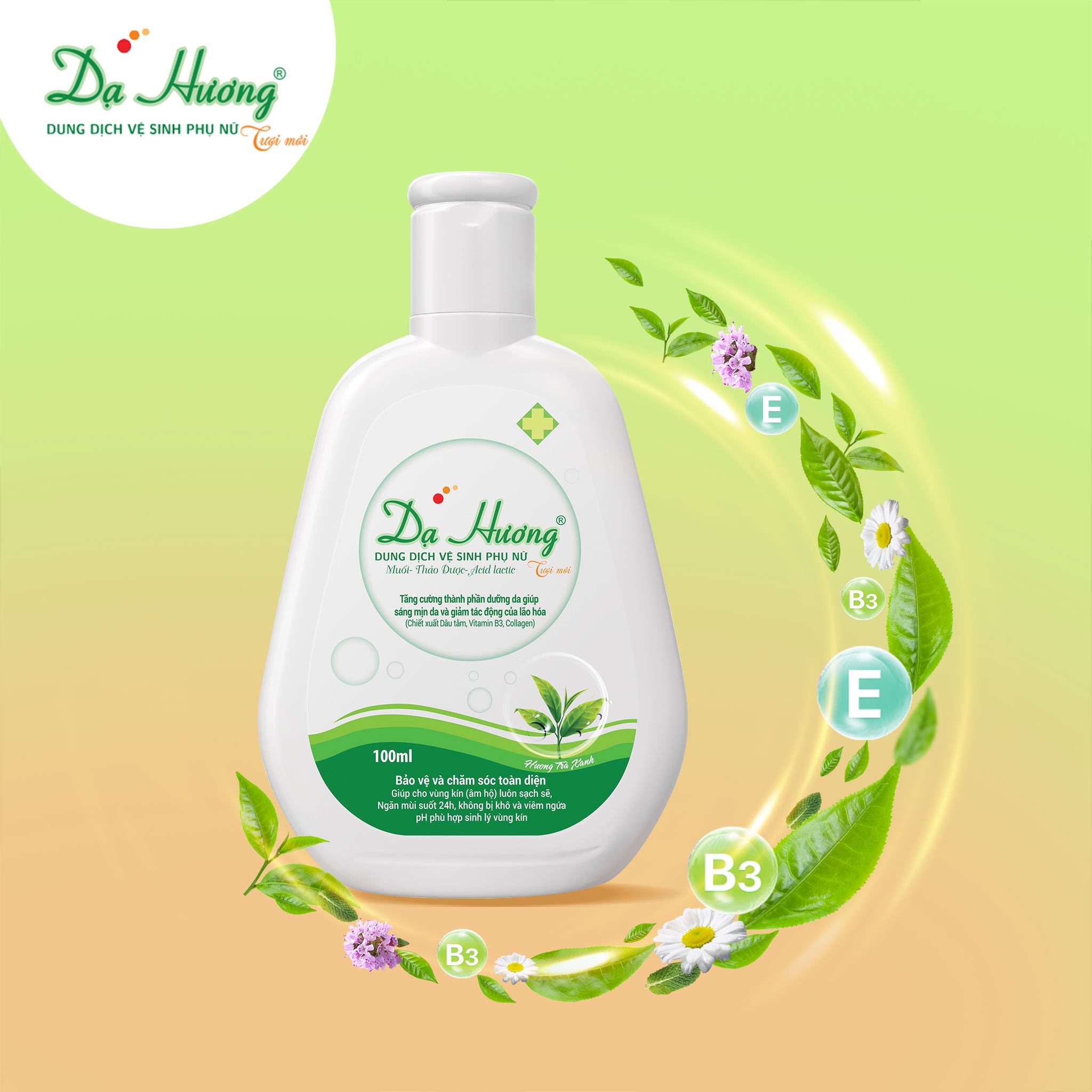 Dung dịch vệ sinh phụ nữ Dạ Hương trà xanh 100ml