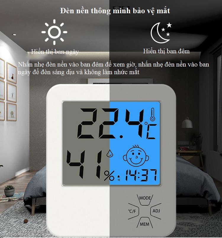 Đồng hồ đo nhiệt độ độ ẩm treo tường để bàn LX8111