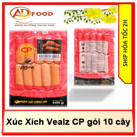 Xúc Xích Vealz CP gói 10 cây hàng công ty loại 500g