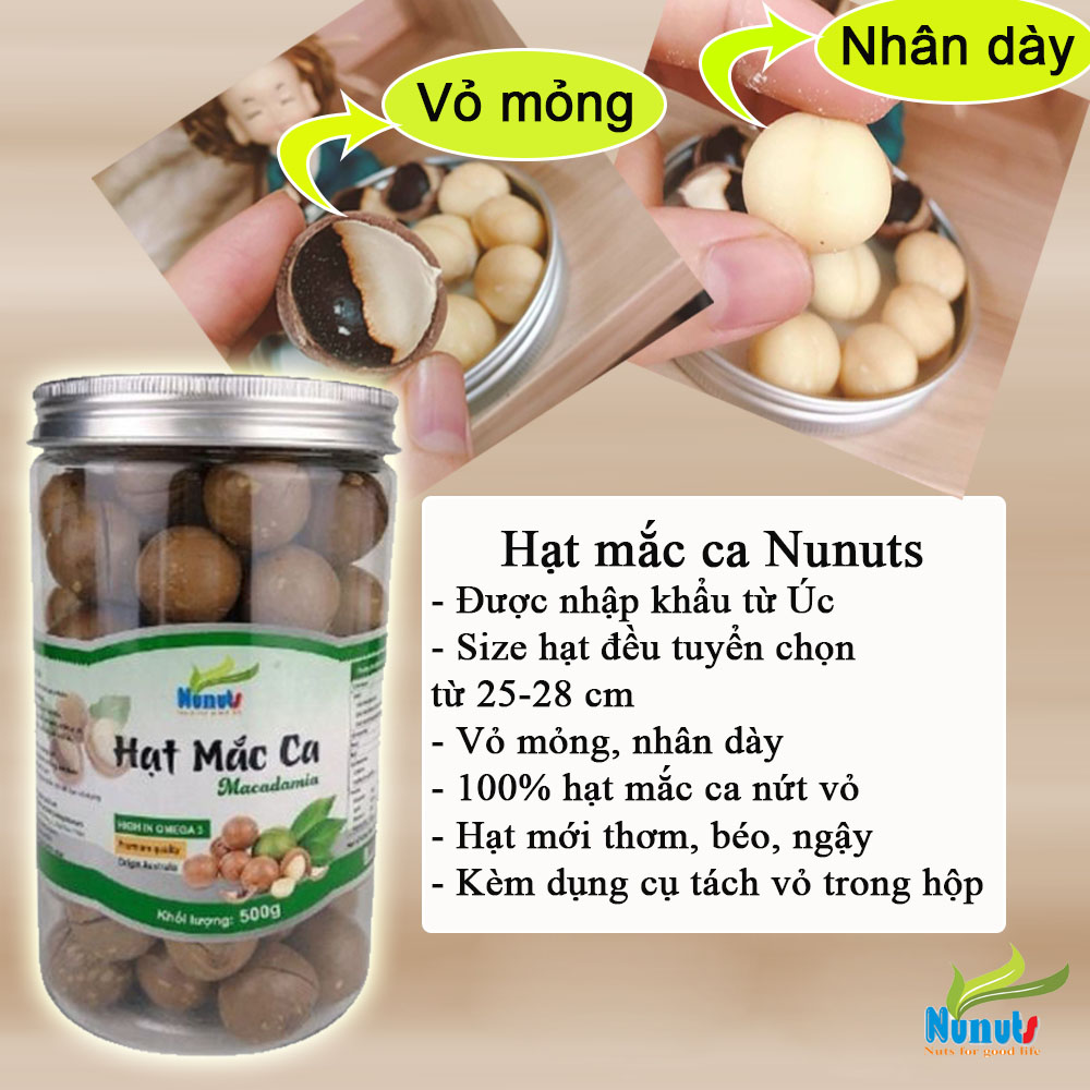 Hạt macca nứt vỏ úc, vỏ mỏng 500g shop Thúy Anh