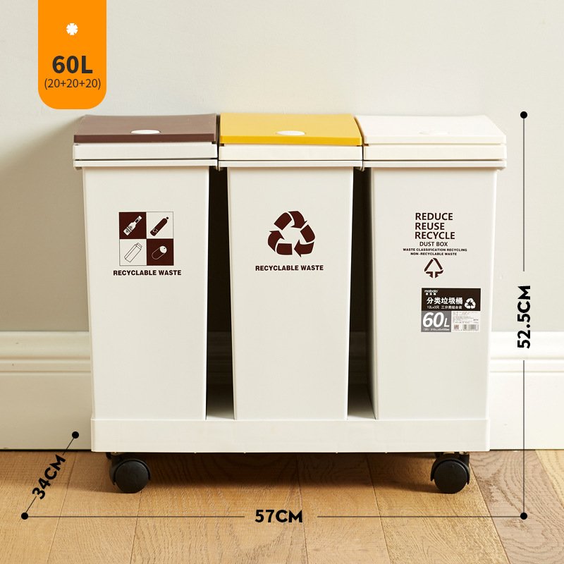 Thùng rác 2 ngăn, 40 lít , phân loại rác riêng biệt