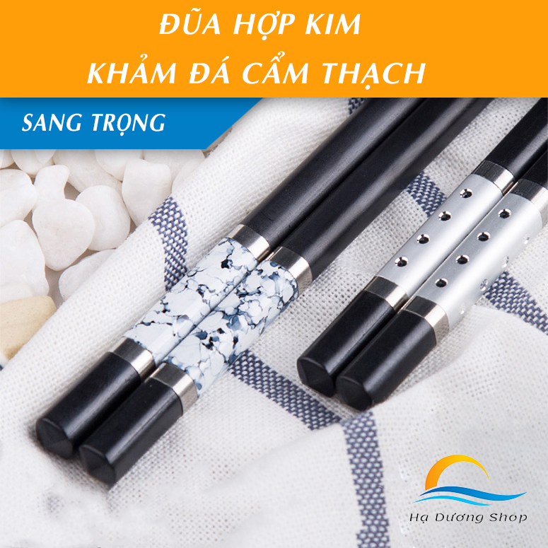 Đũa ăn cơm cao cấp chống mốc kháng khuẩn kiểu nhật bản khảm đá sang trọng hadu