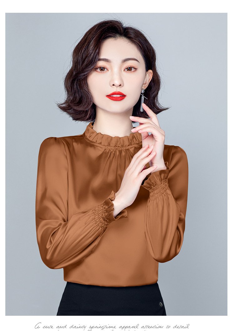 ÁO KIỂU CỔ NHÚN THUN TAY DÀI BO THUN