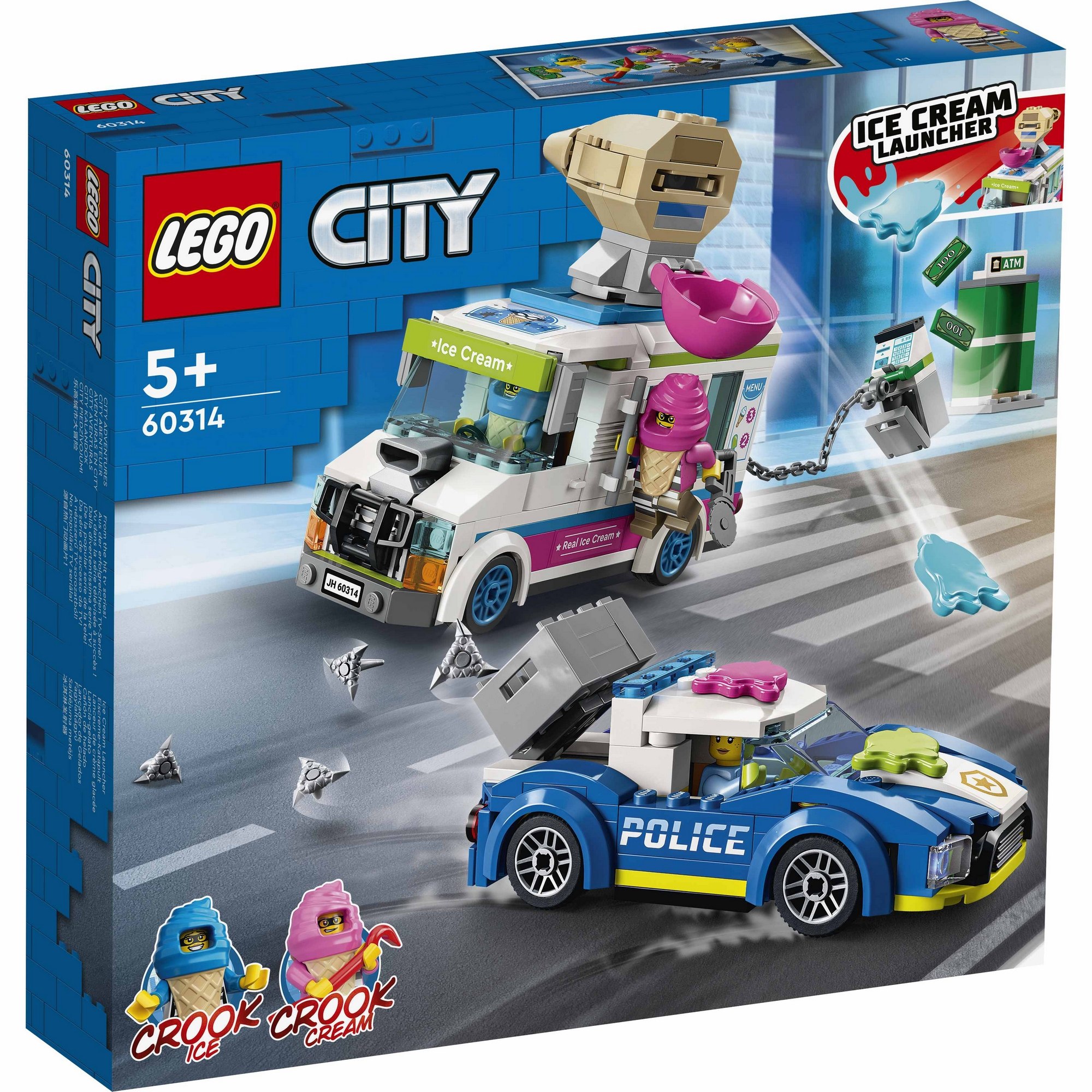 LEGO City 60314 Đồ Chơi Lắp Ráp Xe kem truy đuổi tội phạm (317 chi tiết)