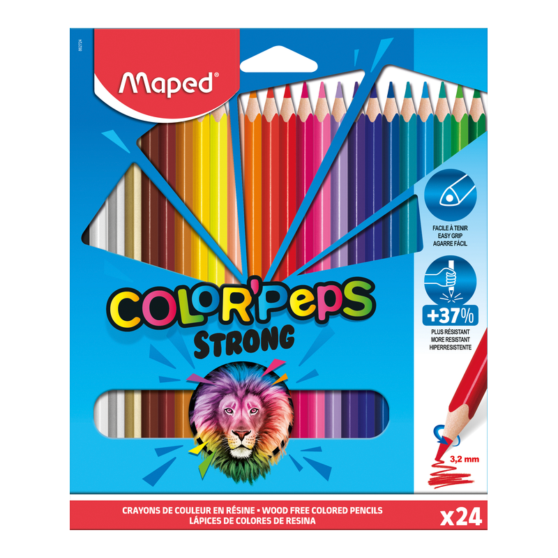 Maped - chì màu không gỗ strong - 12/24 màu/hộp