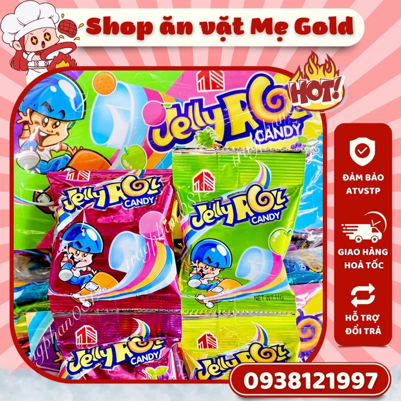 Kẹo dẻo cuộn Jelly Roll vị trái cây Thái Lan
