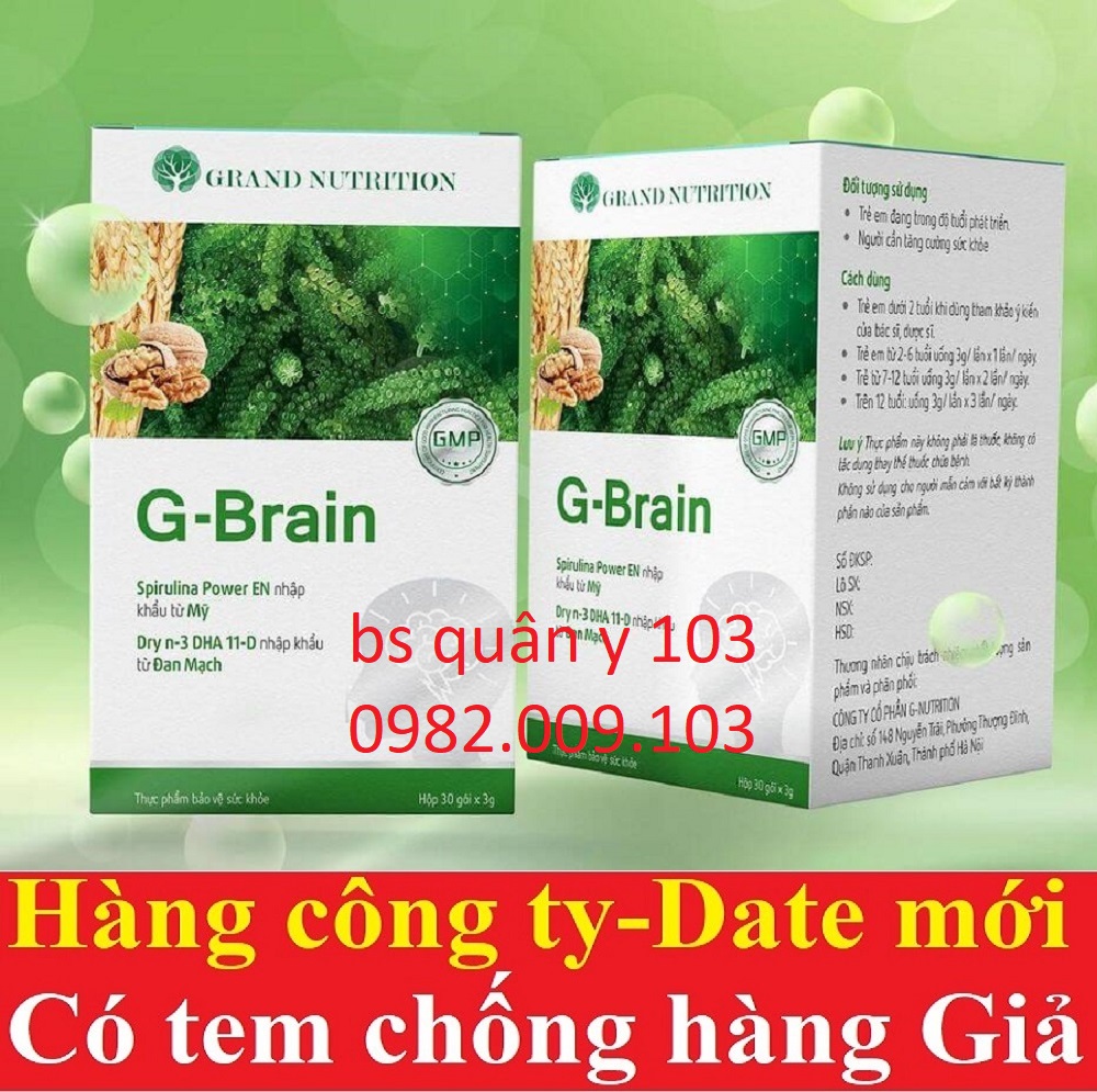 G-Brain DHA Cốm Trí Não hộp 30 gói date mới ( G Brain GBrain )
