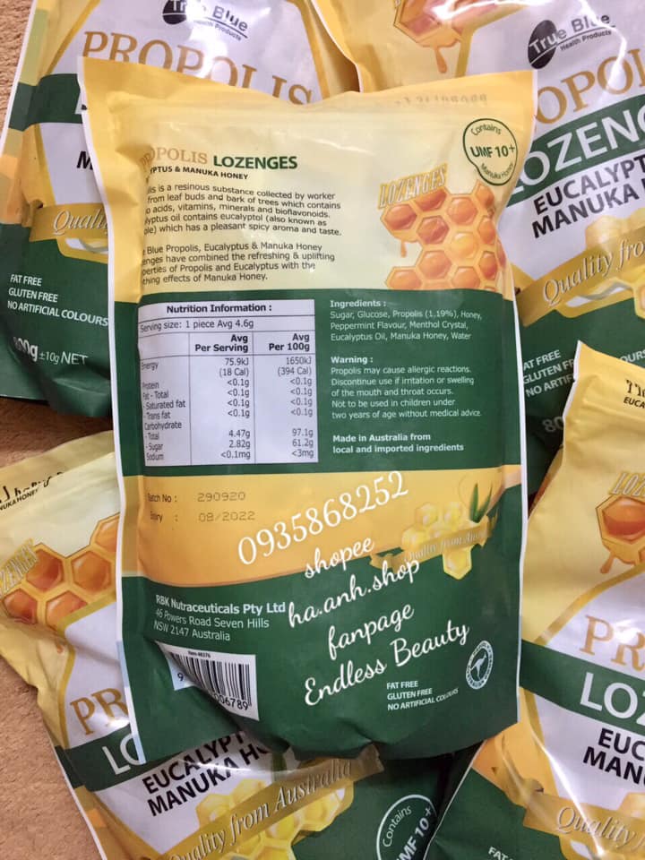 Kẹo ngậm kháng khuẩn Propolis Lozenges 800g