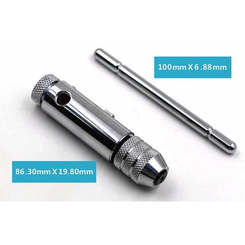 Tay quay taro tự động dài 100mm m3-m8 kèm 5 mũi ta rô