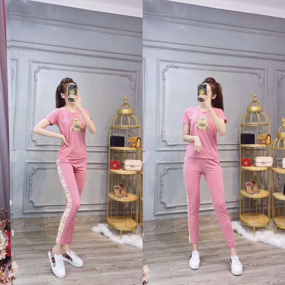[HCM]SET BỘ THỜI TRANG DÀI PHỐI SỌC THIÊU GẤU DỄ THƯƠNG