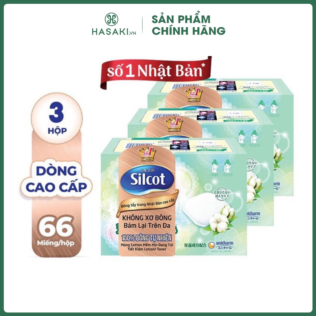 Bông Tẩy Trang Cao Cấp Silcot Soft Touch Premium Cotton 66 Miếng