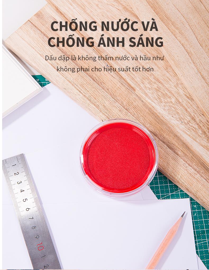 Khay mực dấu Deli, 84x84x25 mm, Đỏ - 1 chiếc - E9863