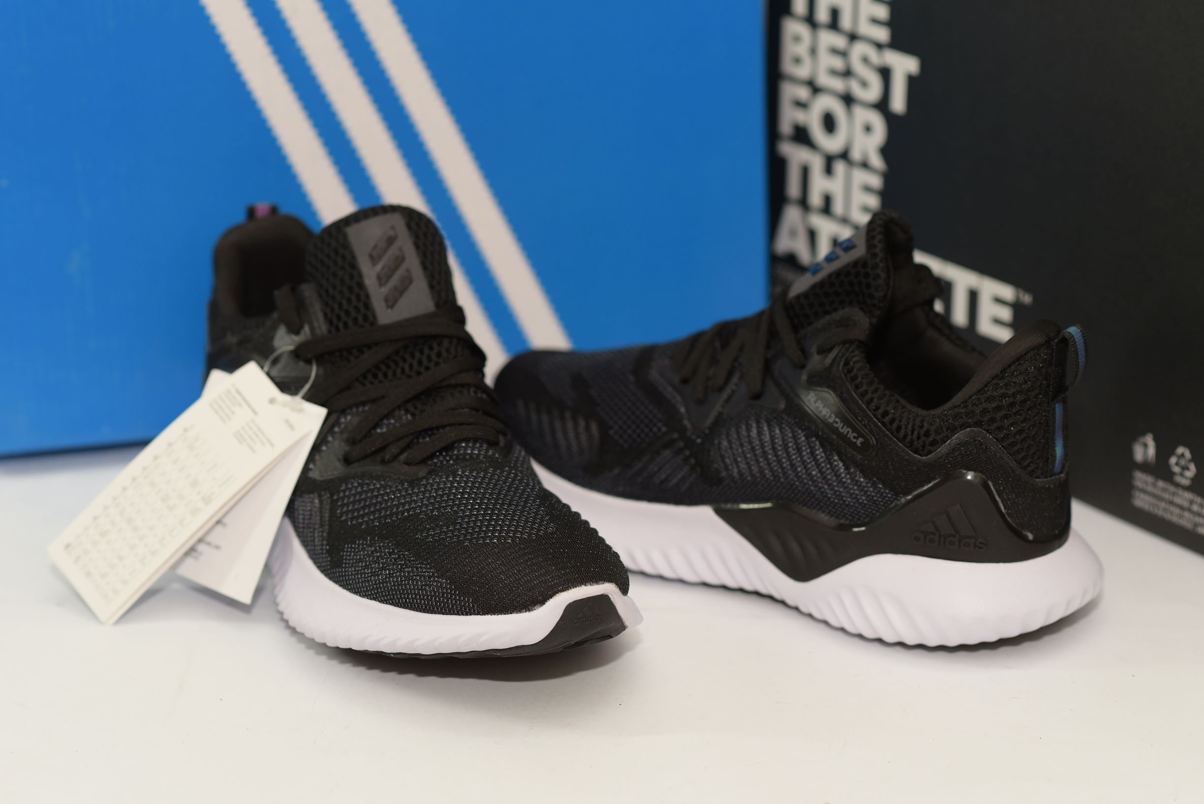 [Siêu Sale] Giày Sneaker Nam Nữ Alphabounce Beyond Đen Đế Trắng (Fullbox+ Tặng hộp bảo vệ box)
