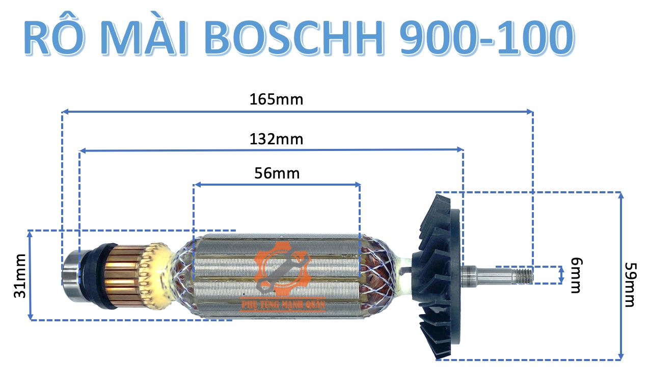 Rotor/ruột máy mài góc BOSCHH 900-100 tặng kèm chổi than