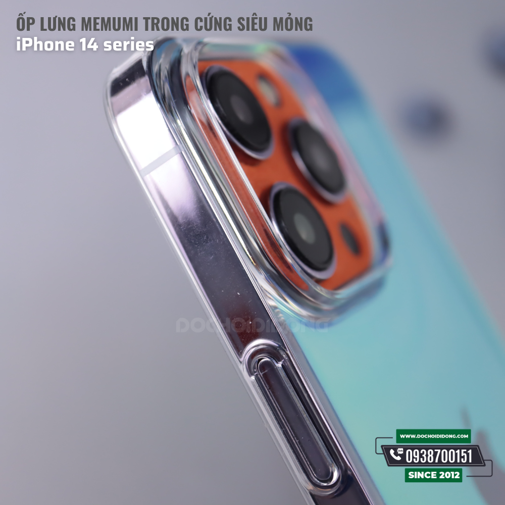 Ốp Lưng Cho IPhone 14 - 14 Plus - 14 Pro - 14 Pro Max Memumi Trong Cứng Siêu Mỏng