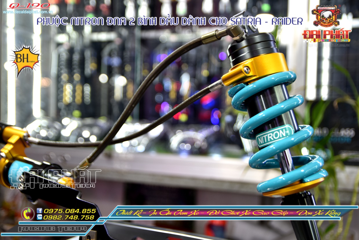 Phuộc Nitron Đông Nam Á 2 Bình Dầu Dành Cho Satria-Raider