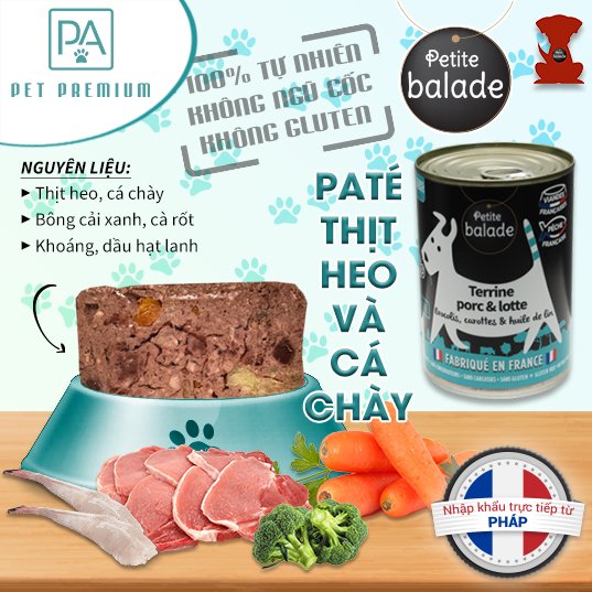 Pate cho chó Petite Balade hộp 400g