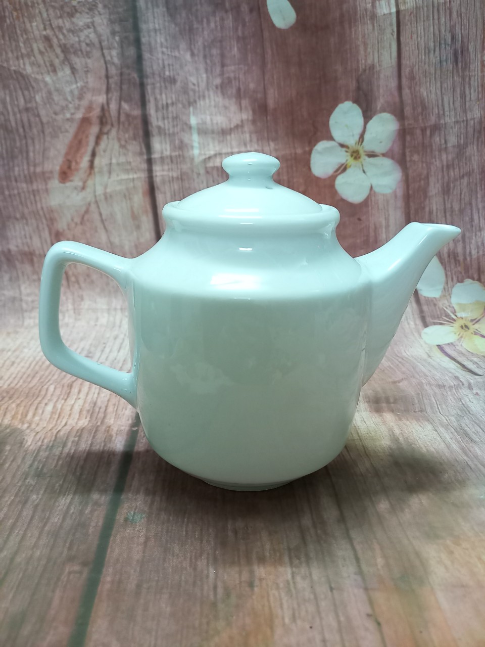 Ấm trà dáng vuông cỡ lớn 700 ml gốm sứ Bát Tràng