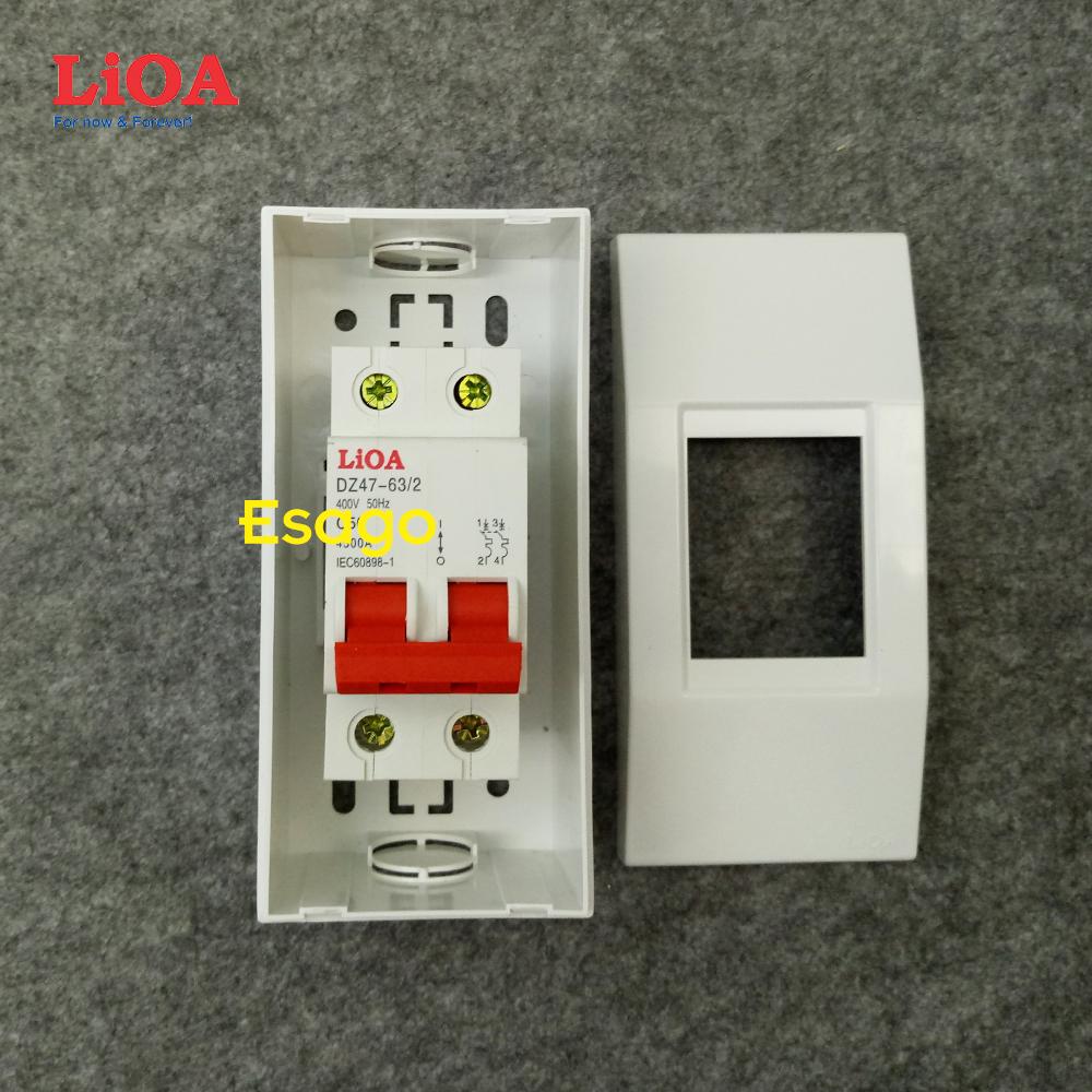 [HCM][10A] Combo cầu dao tự động (APTOMAT) LiOA 10A loại 2 cực - Lắp nổi