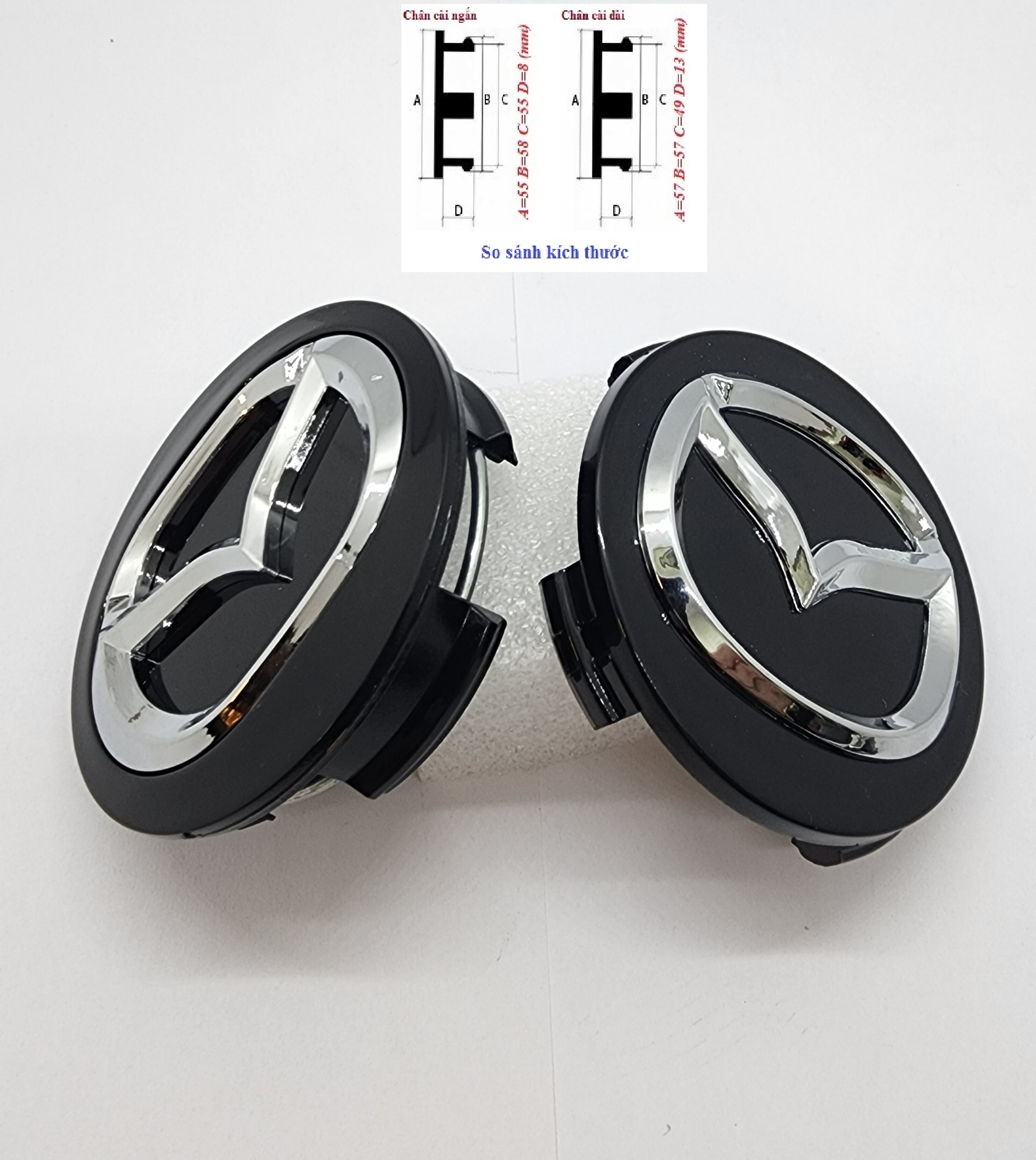 Nắp chụp mâm MAZDA (Chụp Lazang) Size 57mm