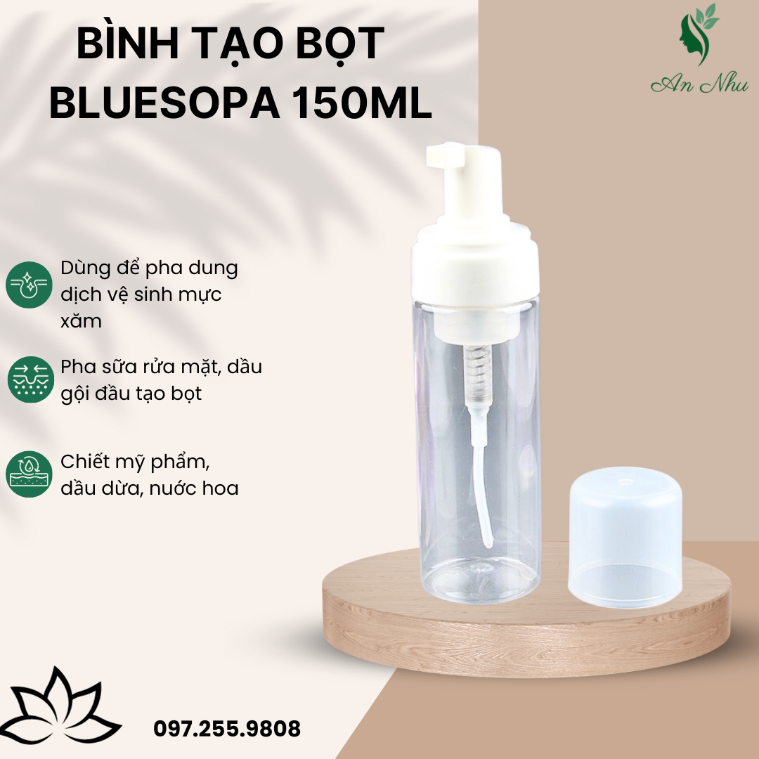 Bình tạo bọt pha nước , lau mực xăm & tattoo