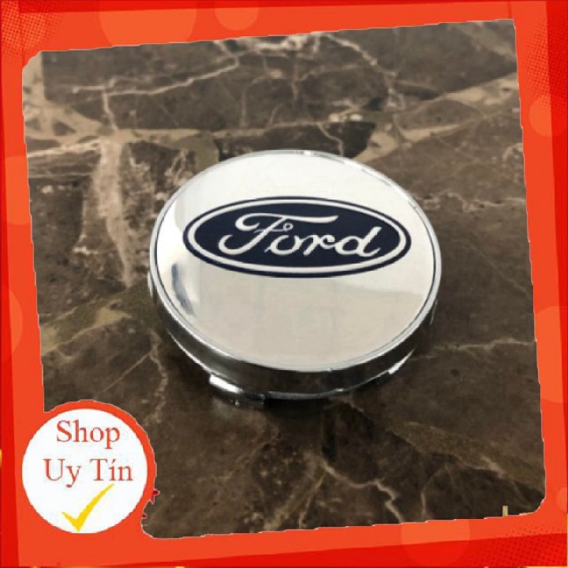 Logo Chụp Mâm Bánh Xe Ô Tô, Xe Hơi Ford Ford - 60Mm: Mầu Bạc Và Xanh Tím Than.C