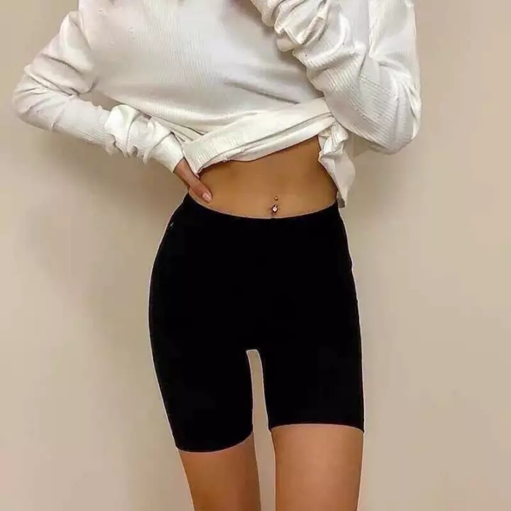 Quần legging nữ dáng đùi chất thun dẻo cotton co giãn