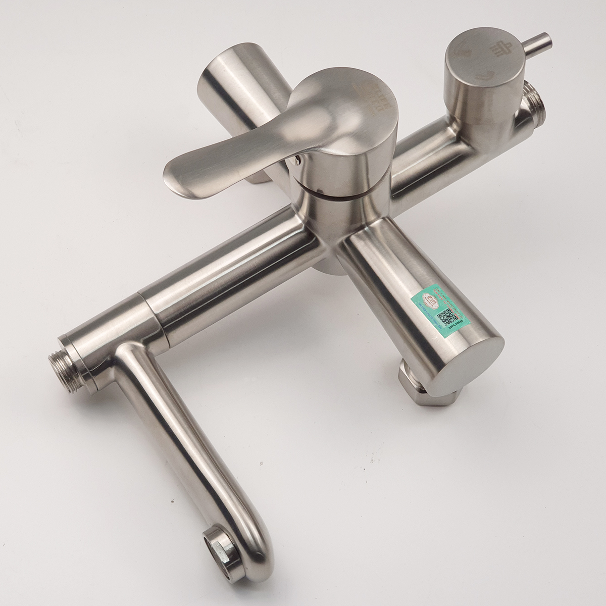 [HÀNG THANH LÝ - THÙNG CARTON] Bộ sen cây tắm đứng nóng lạnh Inox SUS 304 Eurolife EL-S917 (Trắng vàng)