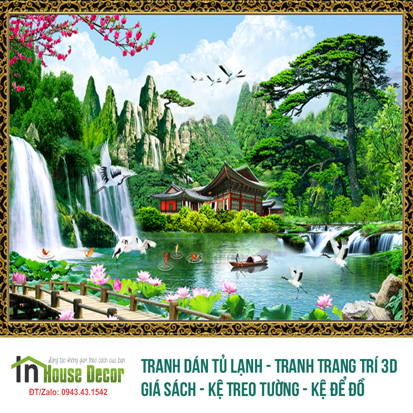 Tranh trang trí Sơn Thủy Hữu Tình Kích thước 120 x 80- Tranh trang trí, tranh treo tường, tranh treo phòng khách, tranh treo phòng ngủ, tranh treo tường 3D, tranh nghệ thuật, tranh phong thủy