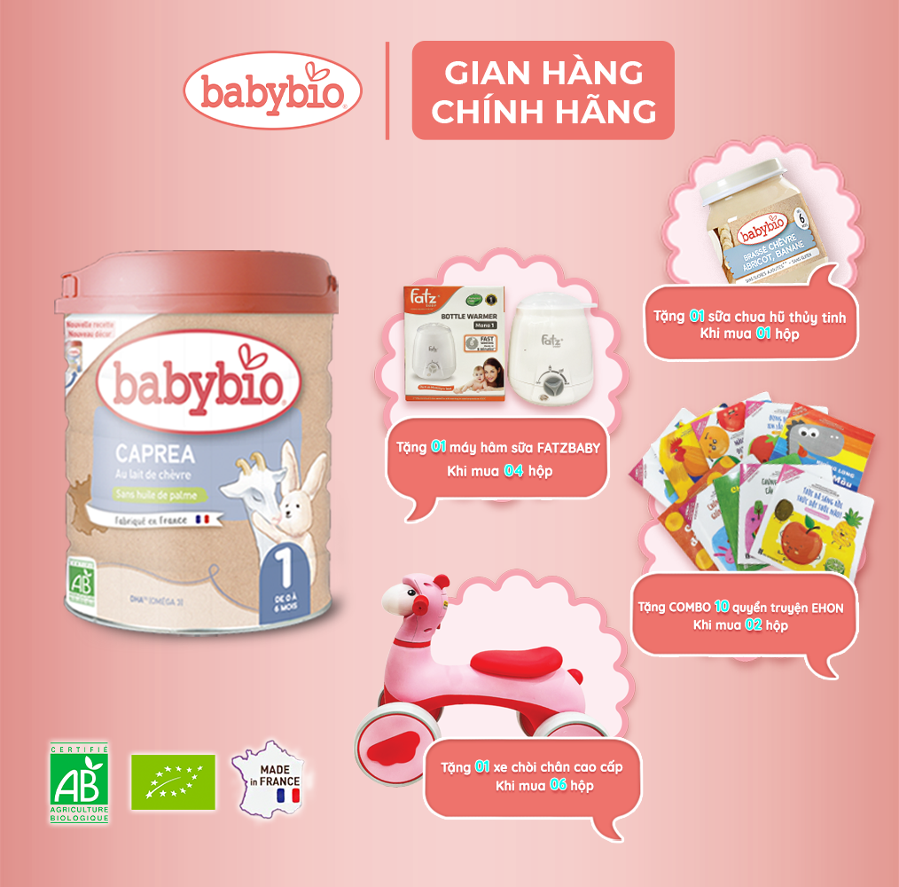 Sữa dê hữu cơ Babybio số 1 800g (0 - 6 tháng)
