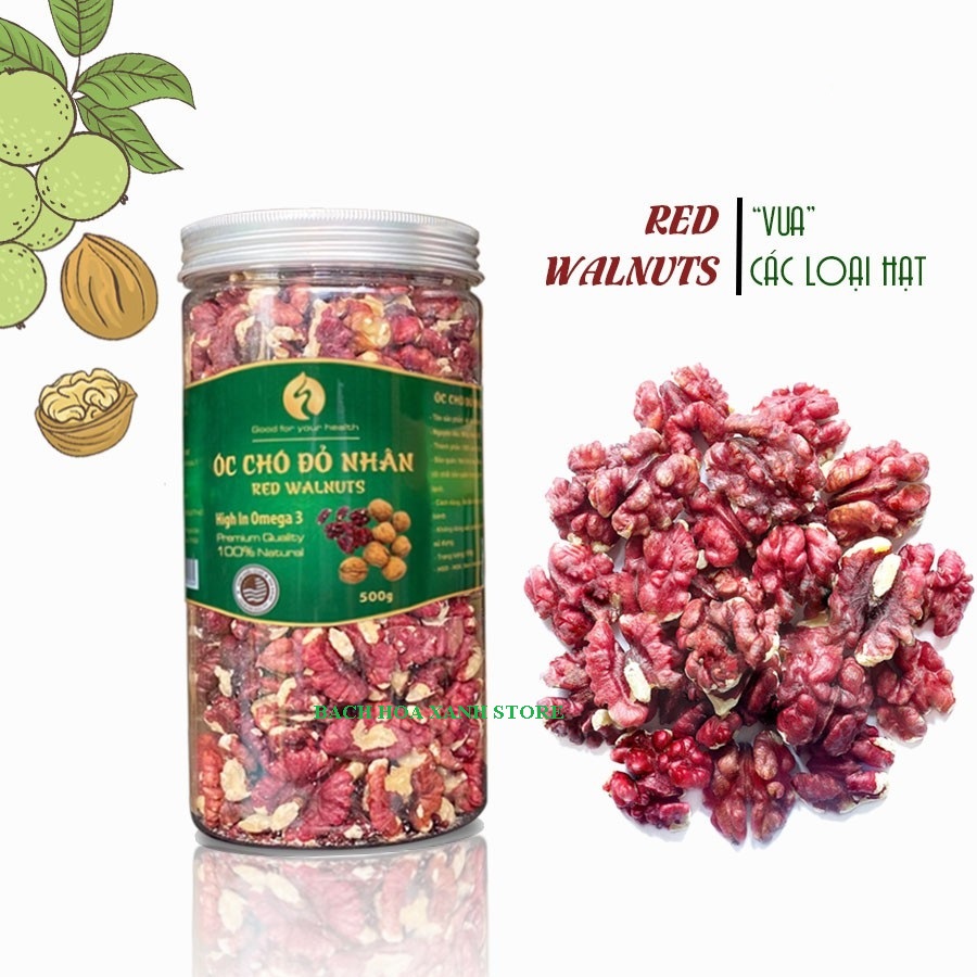 [Good price HCMC] American red walnut, American imported red walnut fonut kernel crunchy sweet no oil smell (500gram jar) th fonut-Vietnam packaging-walnut walnut kernel