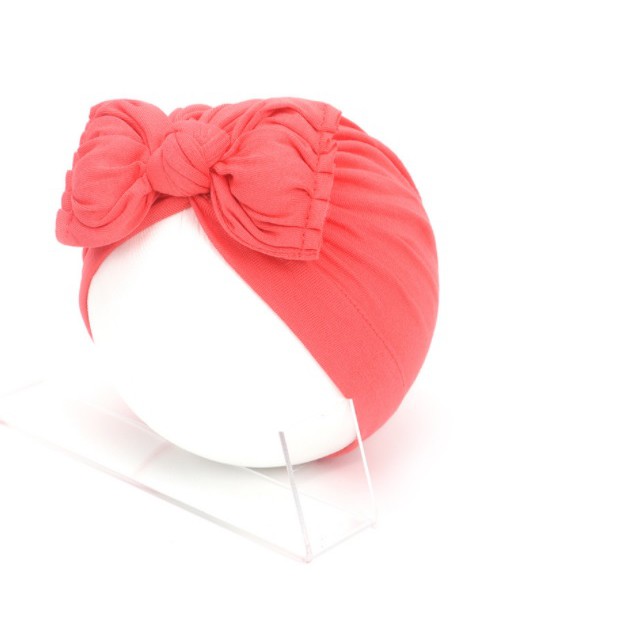 Mũ turban nơ cho bé - Nơ xếp ly (6-24m)