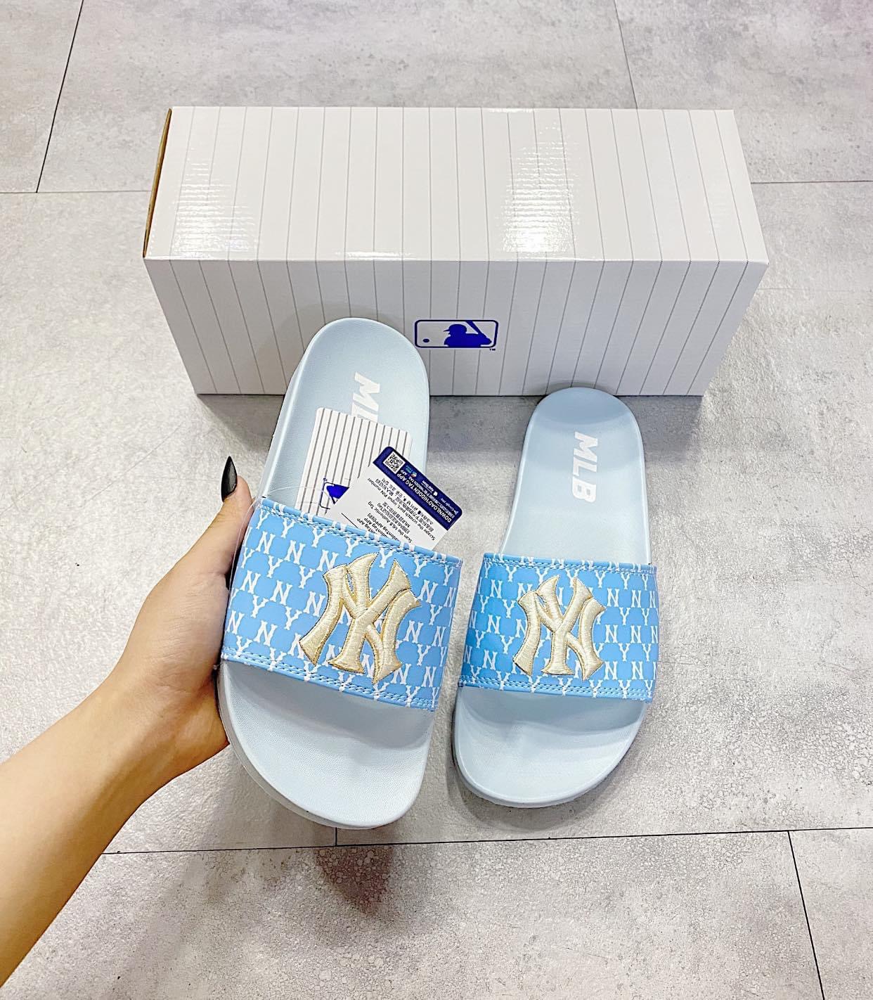 [HCM]Dép MLB Thêu Xanh