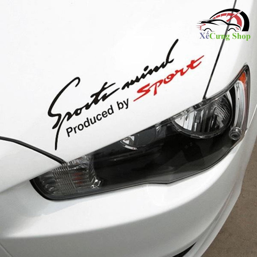 Chữ Dán Xe, Tem Dán Sports Mind Trang Trí Ô Tô Nắp Capô, Thân Xe Ô Tô