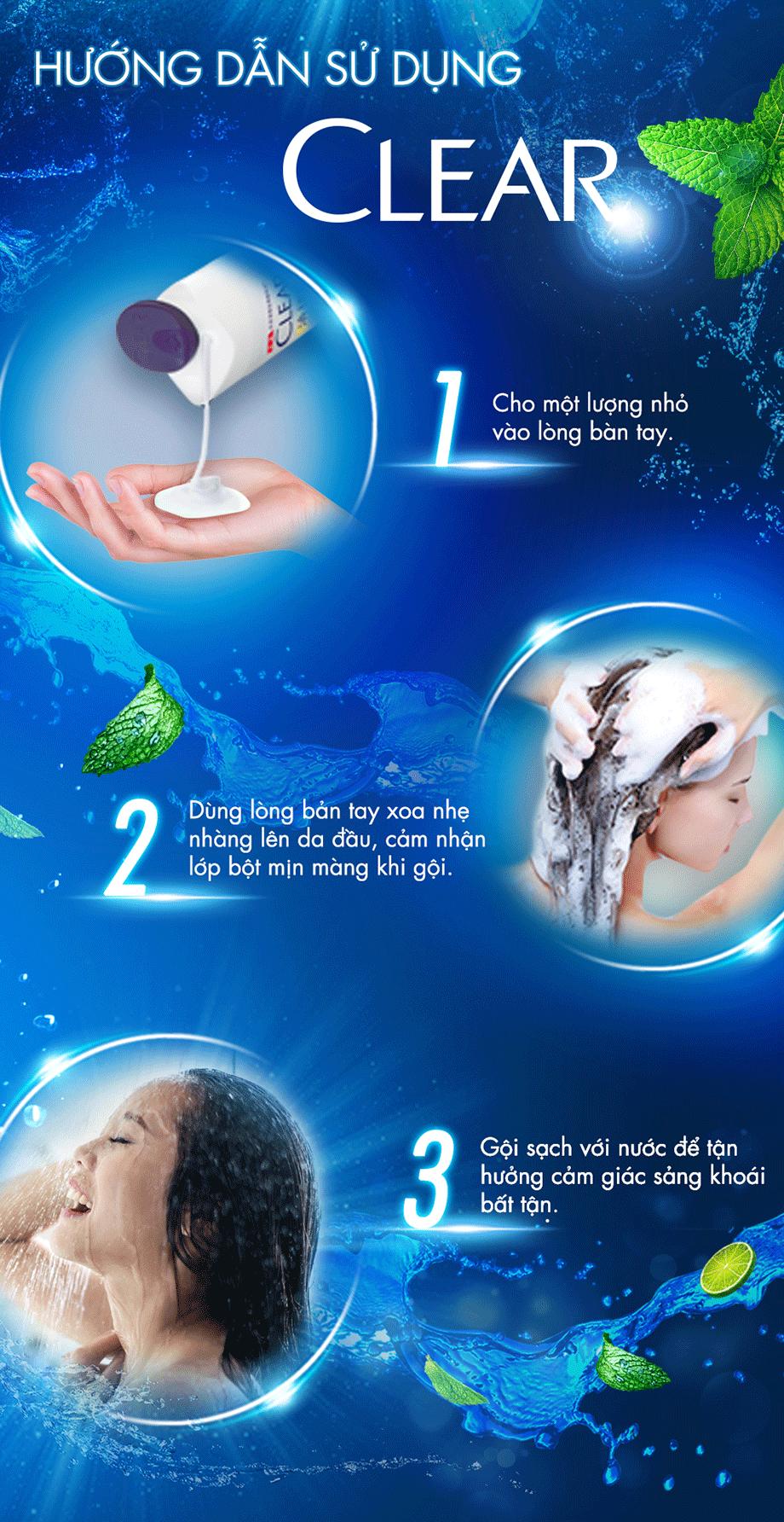 [HCM]CLEAR Dầu Gội Mát Lạnh Bạc Hà 630g
