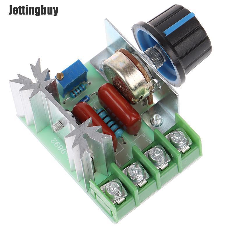 Jettingbuy Bộ điều khiển tốc độ 50-220V 2000W điều chỉnh nhiệt/ độ sáng/ điện áp SCR-INTL