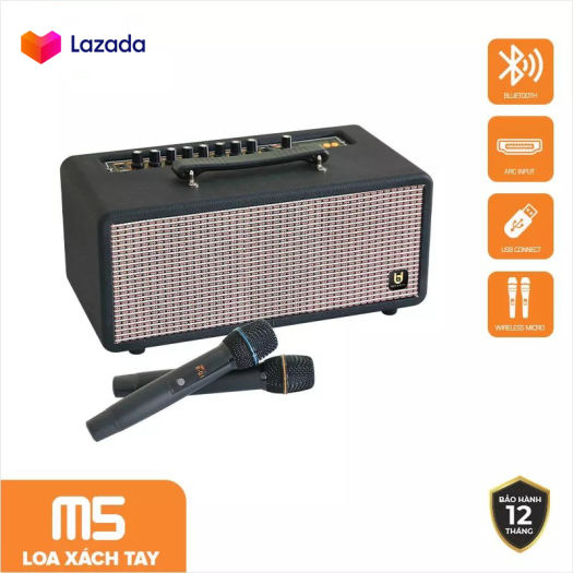 Loa Không Dây Di Dộng, Loa Karaoke Gia Đình, Loa Bluetooth Karaoke BEST SOUND M5 Cực Hay, Tặng Kèm 2 Micro Không Dây Cao Cấp, Hát Karaoke Tại Nhà, Đi Phượt, Dã Ngoại