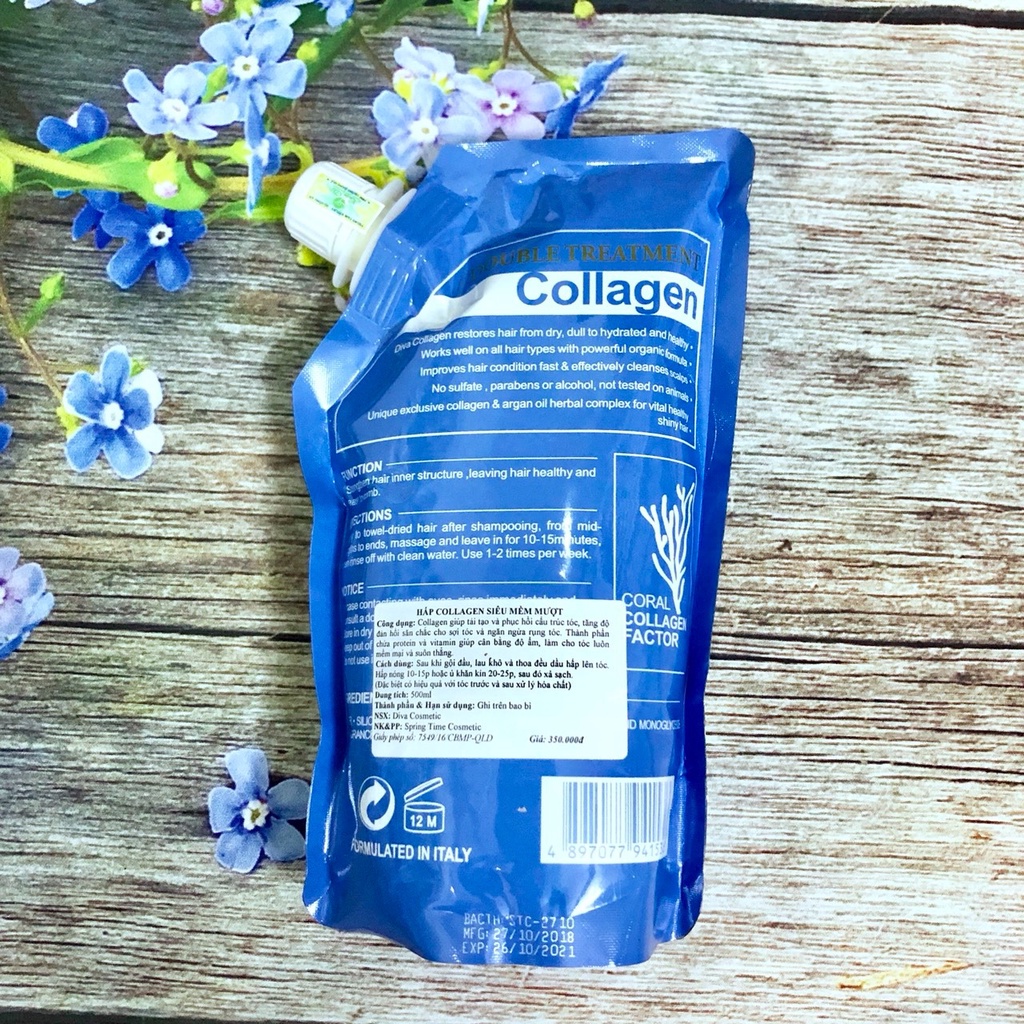Kem ủ tóc COLLAGEN DIVA 500ml - Hấp tóc phục hồi hư tổn HUẾ STORE