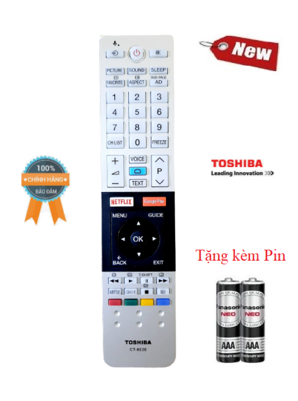 Bảng giá Điều khiển tivi Toshiba giọng nói CT 8536- Hàng chính hãng Tặng kèm Pin