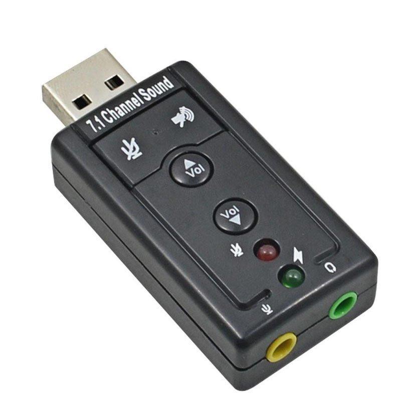 USB Sound âm thanh 3D ra 2 cổng 7.1 ( ĐEN )