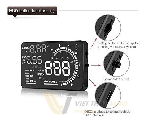 Bộ hiển thị tốc độ trên kính lái HUD A8