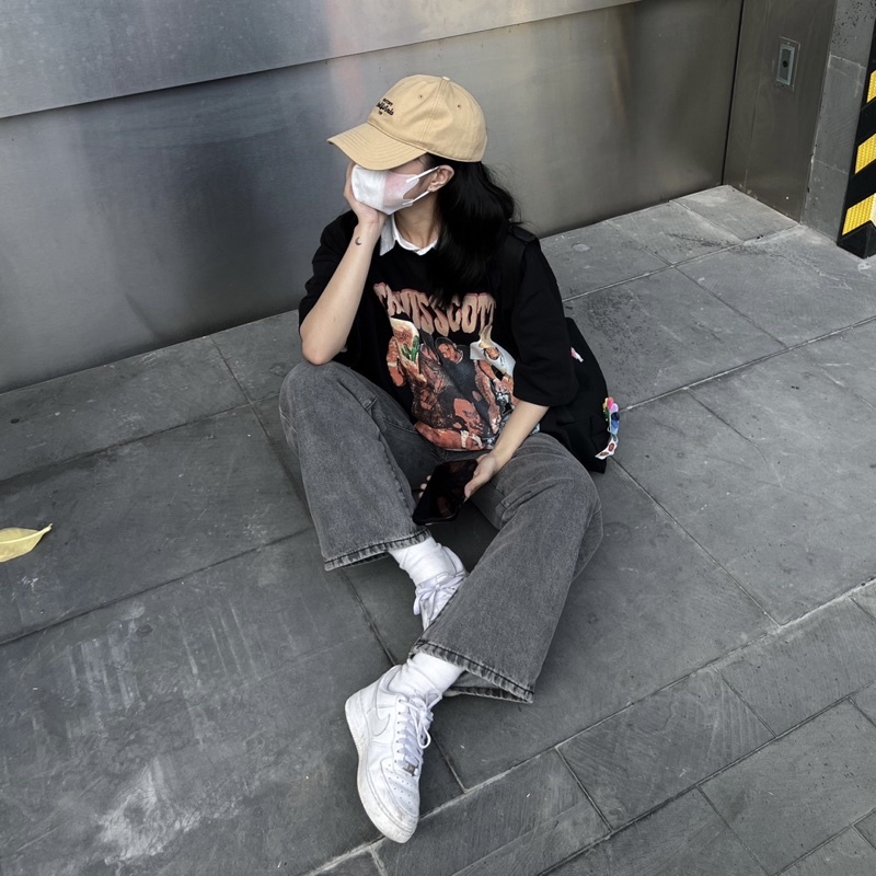 (Oldschoolcloth)QUẦN JEANS SUÔNG XÁM Q43 (ẢNH THẬT)