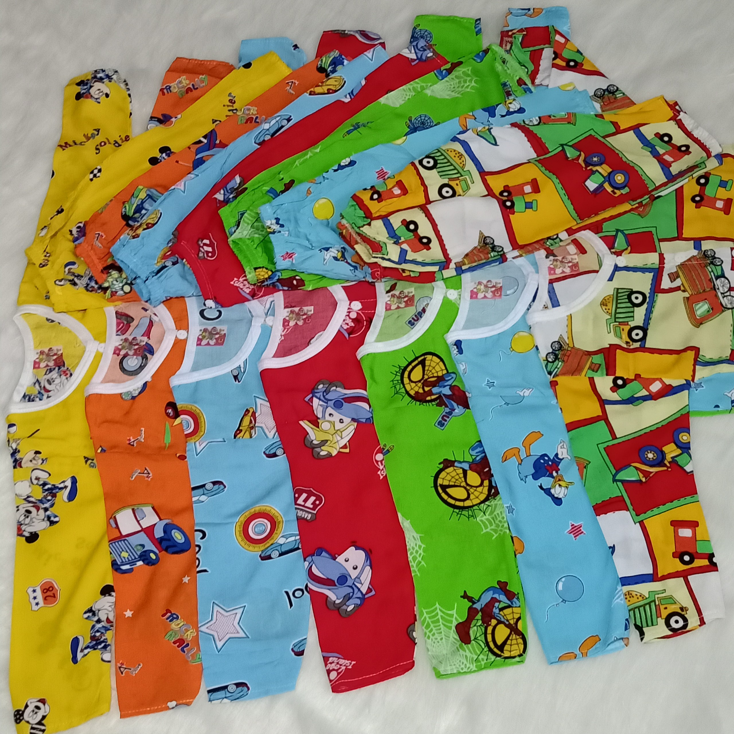combo 3 bộ đồ tole lanh bé trai dài tay giao không trùng màu ,họa tiết
