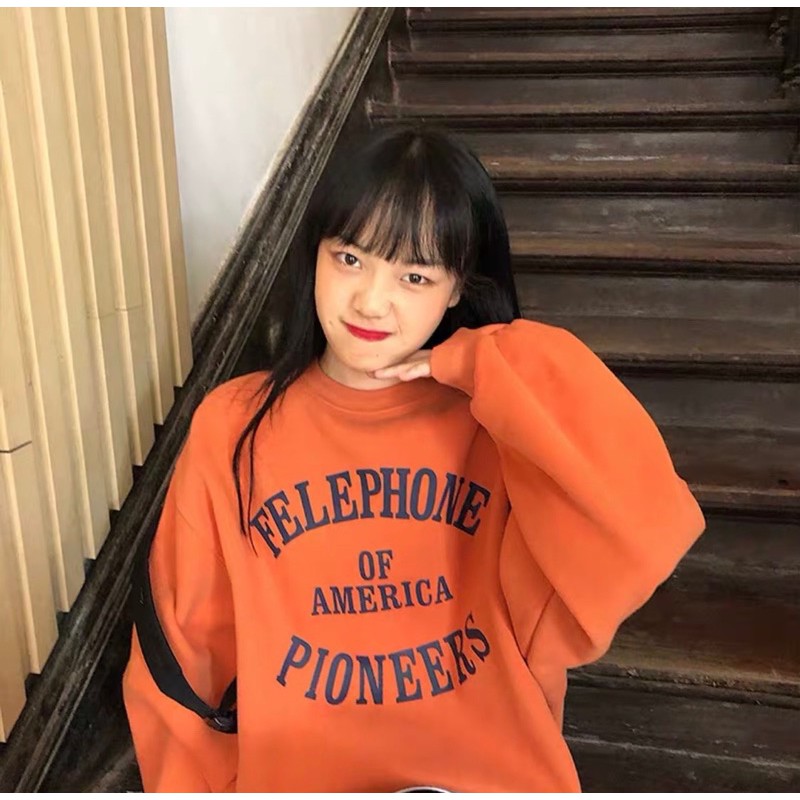 ÁO SWEATER NAM NỮ MÀU CAM ( KÈM ẢNH THẬT )