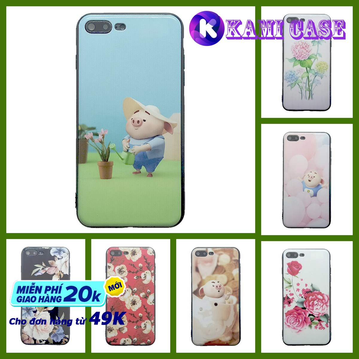 Ốp Lưng iPhone 7 Plus/ 8 Plus Cứng Bóng Viền Dẻo