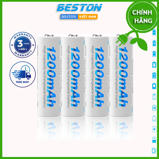 Bộ 4 viên pin tiểu AA Beston dung lượng 1.2V (hàng chính hãng bảo hành 1 đổi 1)