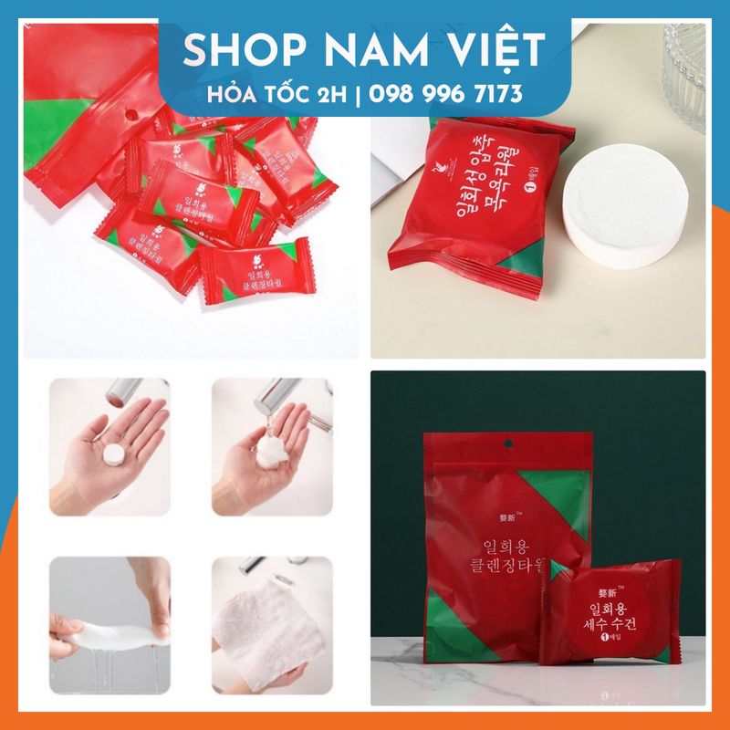 Khăn Giấy Nén Hàn Quốc Kiểu Viên Kẹo (lẻ 1 viên)