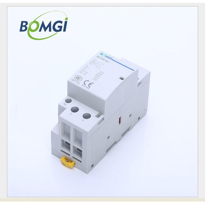 Khởi động từ contactor 2P 32A/220v mini lắp ray cài át BOMGI
