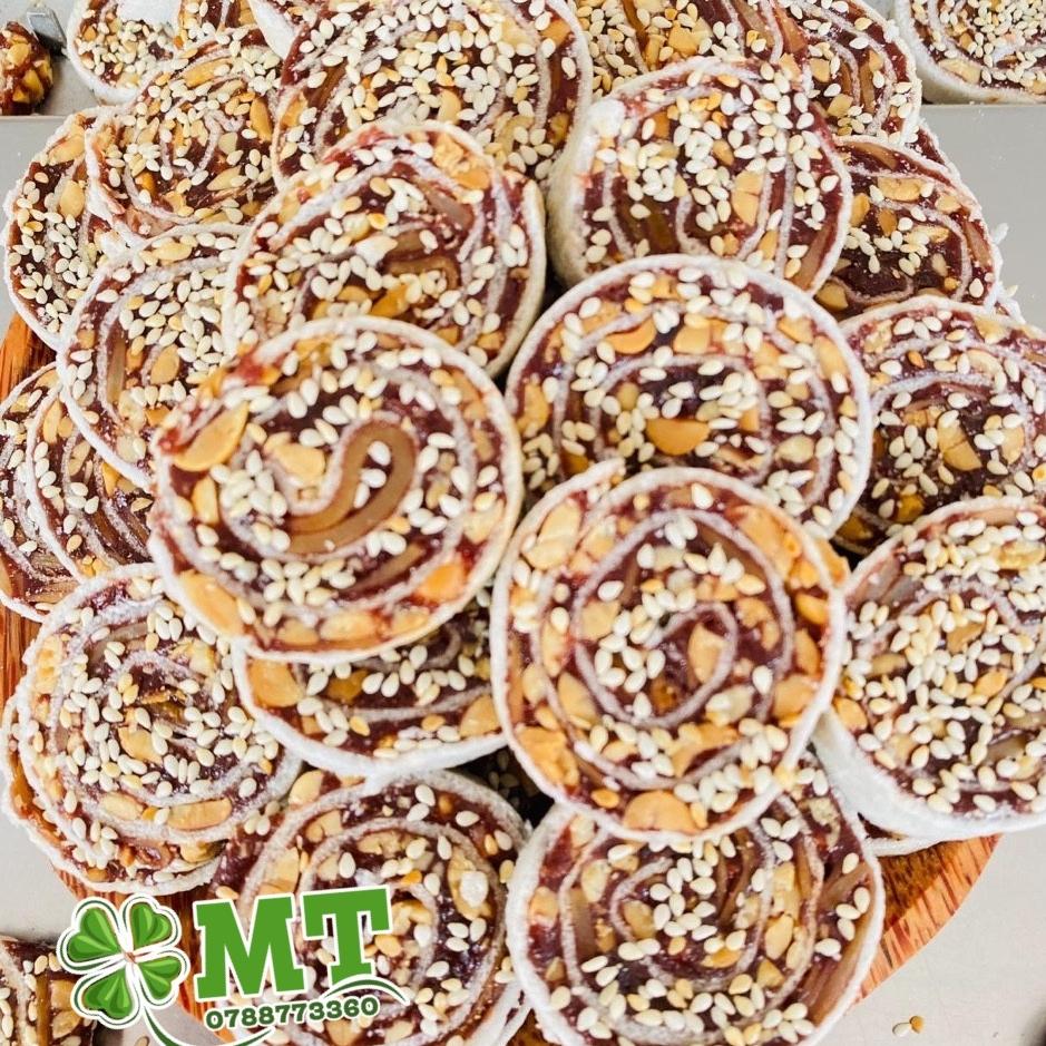 Kẹo chuối cuộn đậu phộng gừng mè Hồng Vân 1kg