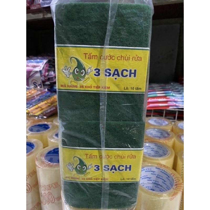 miếng cước xanh rửa chén lớn(1 bó 10 miếng )